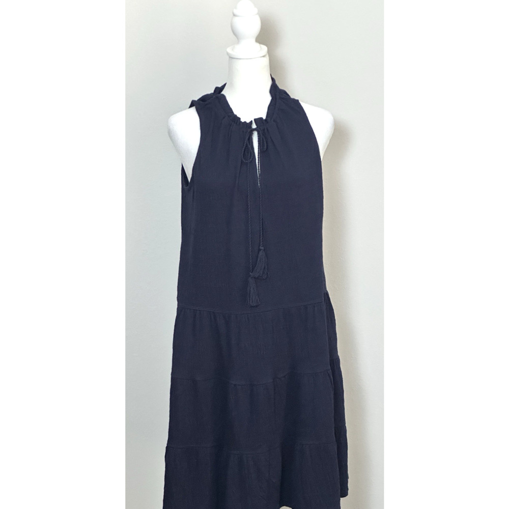 Max Studio Dress Navy Blue Dress Size (S) Cottagecore Boho Whimsy Lightweight